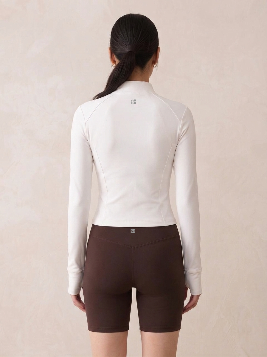 Long Sleeve Zip Jacket · White