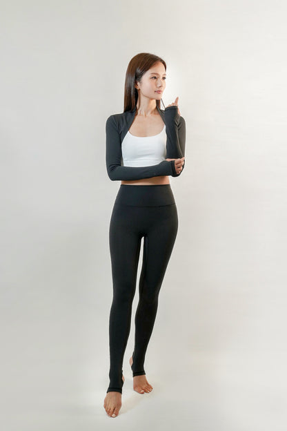 Essential Crop Long Sleeve · Charcoal